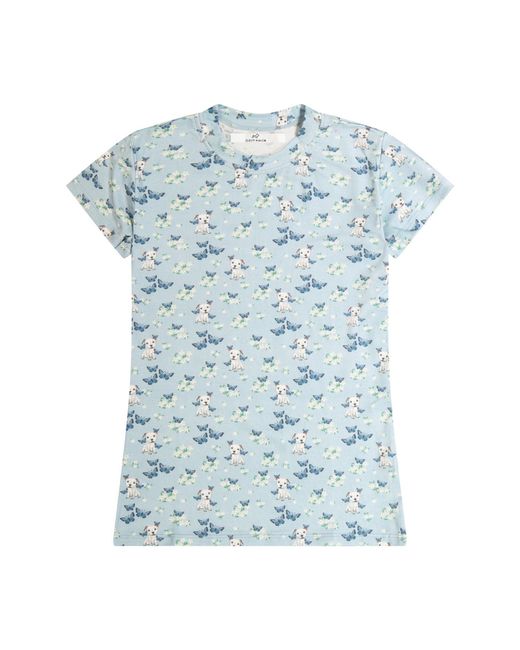 Cloud Haven Blue Fitted Signature Print Tee