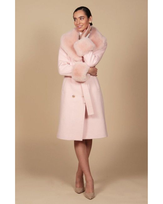 Santinni Pink 'Marlene' 100% Cashmere & Wool Coat
