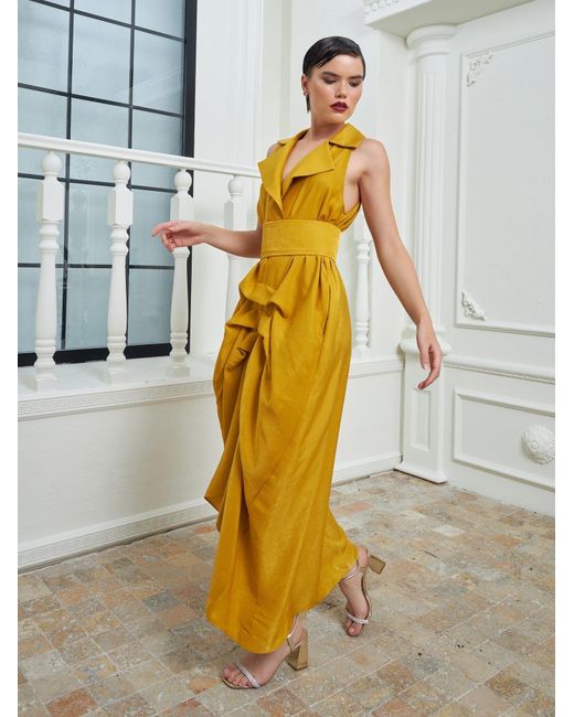 Lumina Eligma Yellow The Tuxedo Dress