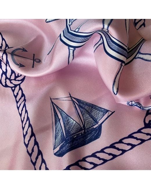 Ralufineart Silk Neckerchief Nautical Chic Pink