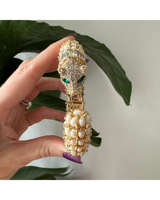 Laura Gray Metallic Pearl Panther Bracelet