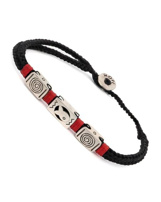 Ebru Jewelry Black Sterling Fish & Soul Woven Striking Hope Bracelet for men