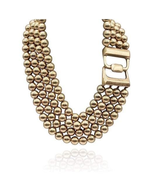 Michael Nash Jewelry Metallic Irena Four Strand Worn Bead Necklace