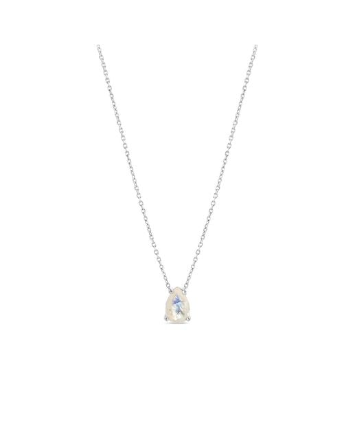 SALLY SKOUFIS Metallic Pure Droplet Necklace Petite With Natural Moonstone