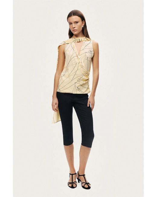 Nocturne Yellow Shawl Detail Blouse