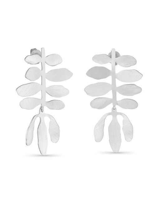 Joidart White Plated Earrings Silvela