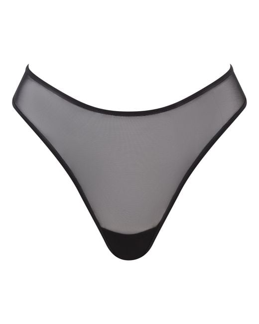 Hedonista Lingerie Gray Mesh High-Rise Brazilian Brief