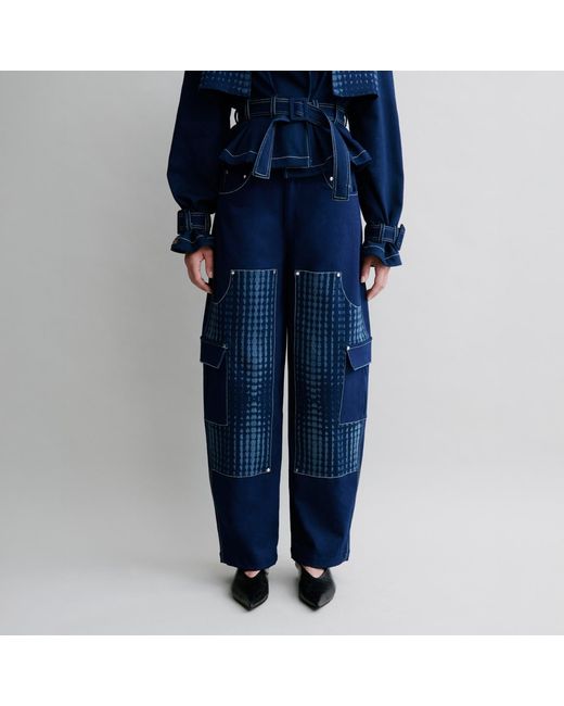 Luroq London Blue Graphic Panel Field Trousers