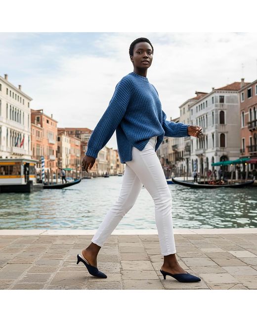 Beautiisoles by Robyn Shreiber Made in Italy Blue Gal Mule
