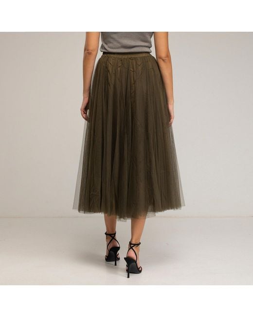 Tantra Spain Sl Brown Tulle Skirt With Multiple Layers And A-Line Cut With Elastic Waistband