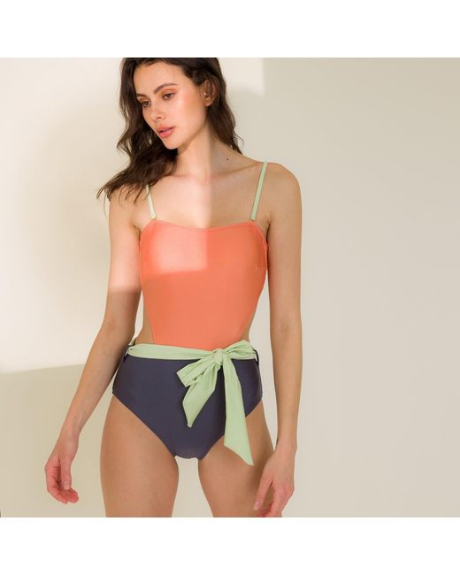 Aulala Paris Multicolor Jazzed Up One-Piece Swimsuit With Belt