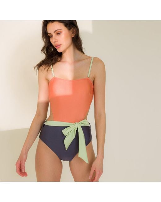 Aulala Paris Multicolor Jazzed Up One-Piece Swimsuit With Belt