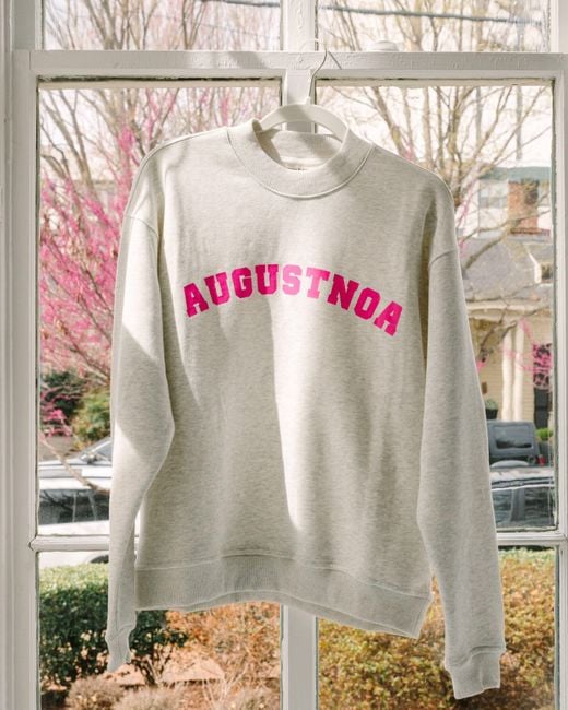 augustnoa White Jenna Palek Crew Neck