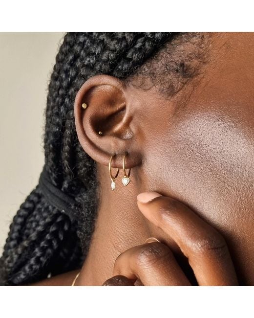 Lee Renee Metallic Moissanite Clicker Hoop Earrings