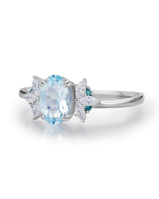 Azura Jewelry New York Blue Twilight Star Sky Topaz Ring Vermeil