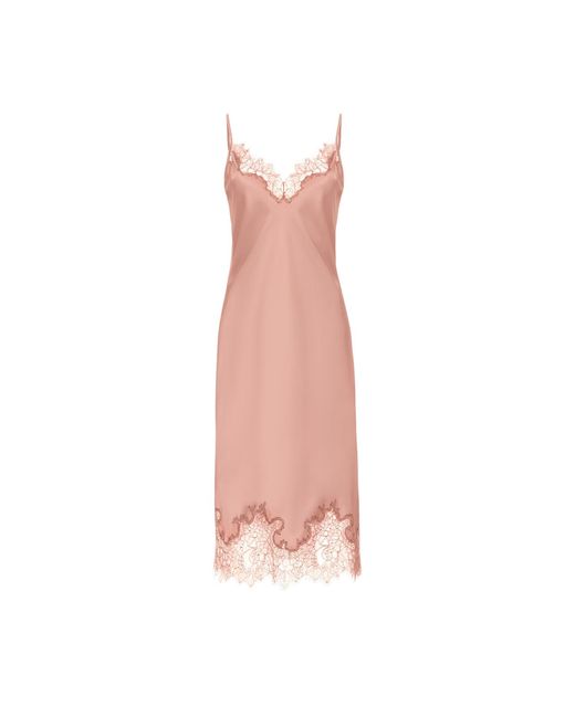 Avenue 8 Pink Lace Detailed Midi Cami Dress