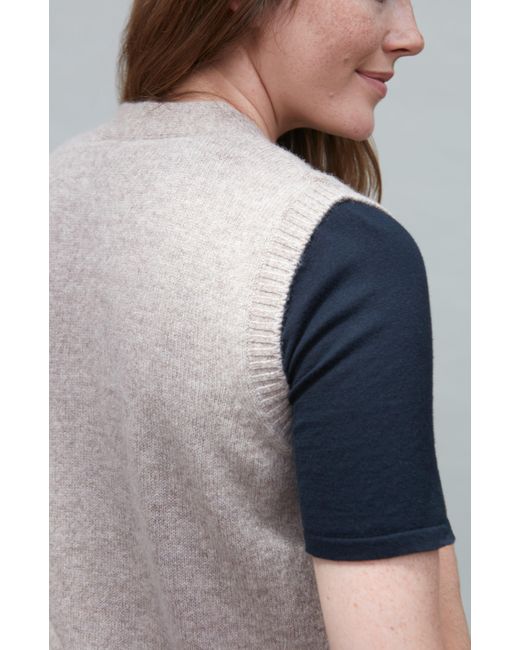 Paul James Knitwear Brown Lambswool Laura V Neck Waistcoat With Pockets