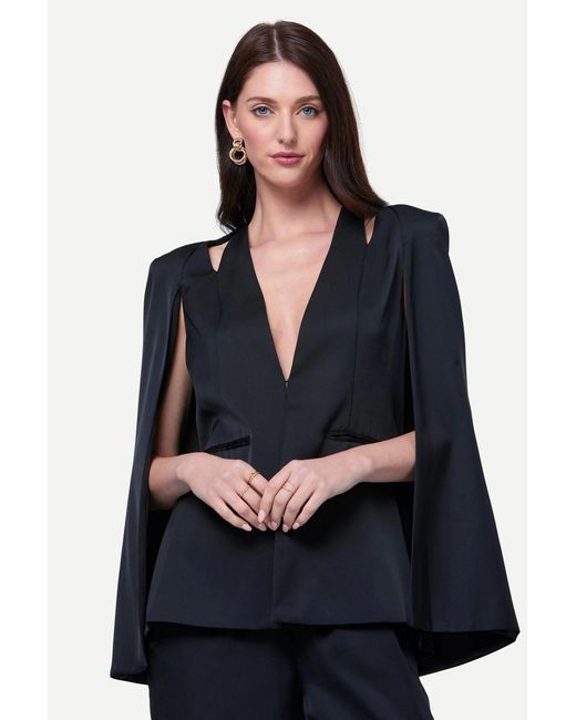 Zafur Blue Medinah Cape Blazer