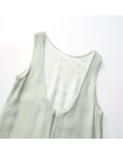FRONT ROW SHOP White Sleeveless Open-Back Maxi Dress Dust Mint