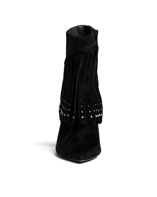 Beautiisoles by Robyn Shreiber Made in Italy Black Tal Suede Ankle Bootie Comfortable & Dressy With Studs For Work Or Evening