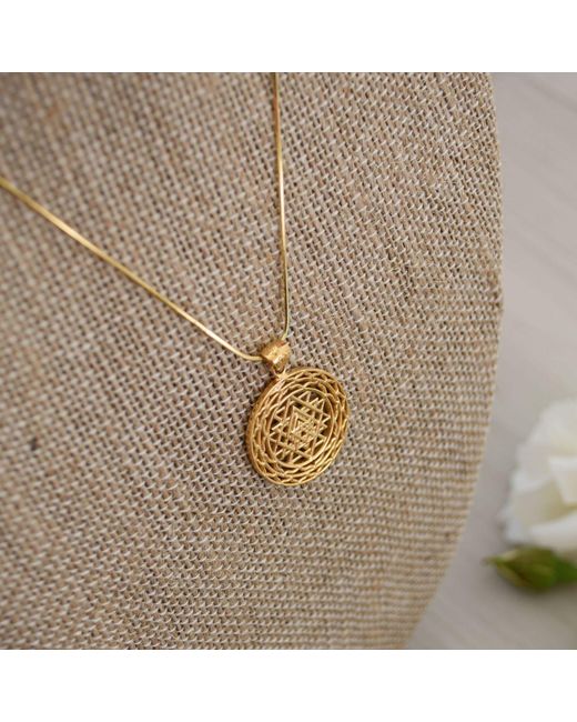 Seven Saints Metallic Sri Yantra Supreme Manifestor Necklace, Over Sterling