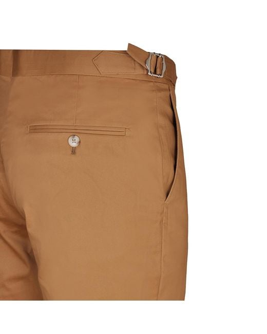 DAVID WEJ Brown Paco Loose Fit Chinos Trouser With Side Adjusters for men