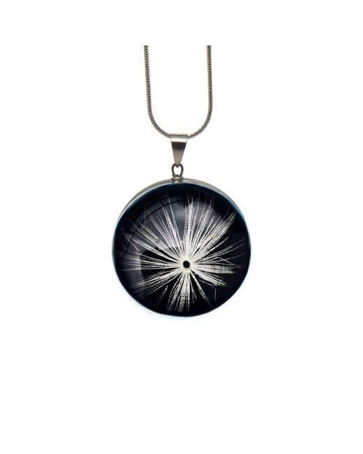 Laura Daili Black Wishkeeper – Dandelion Puff Glass Pendant