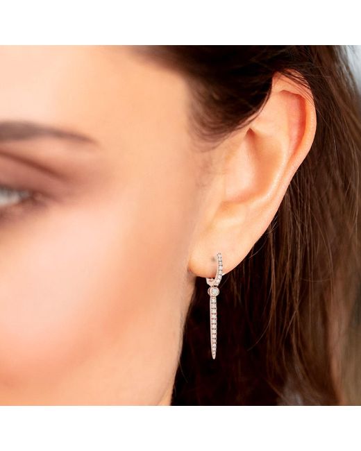 Artisan Metallic Natural Diamond Spike Huggie Earrings