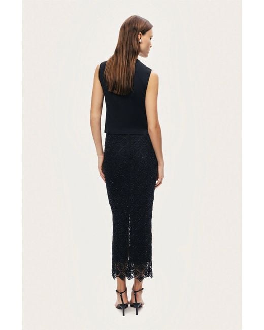 Nocturne Black Embellished Sleeveless Knit Top