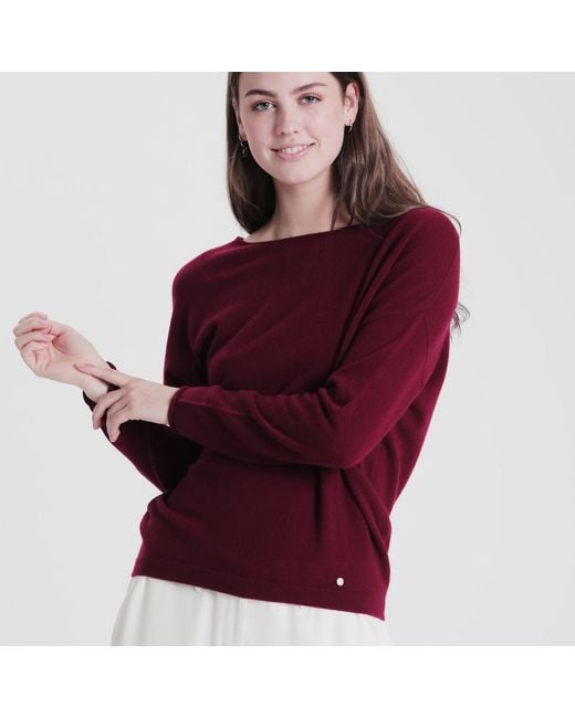 tirillm Red Ally Cashmere Boatneck Pullover