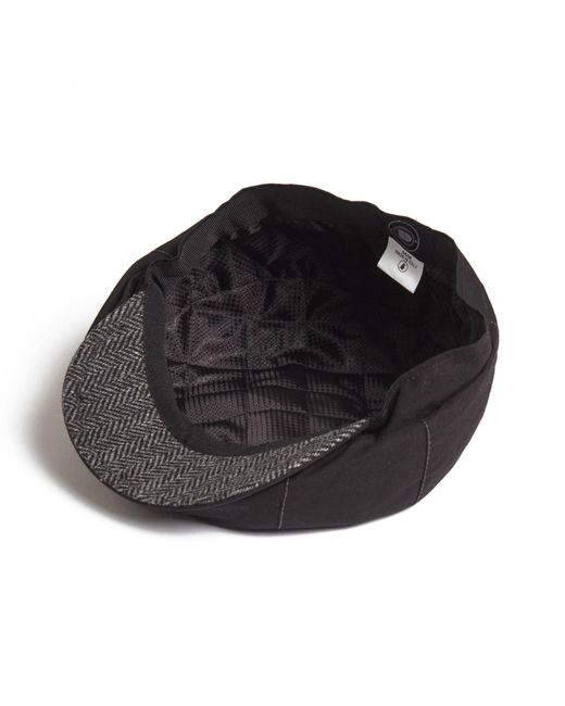 Dasmarca Hats Black Josh Italian Waterproof Newsboy Bakerboy Cap for men