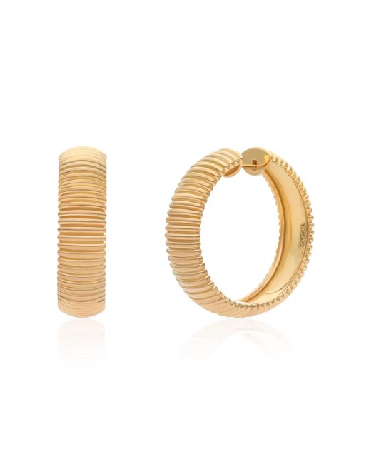 Preeti Sandhu Metallic Ridged Dome Vermeil Hoops