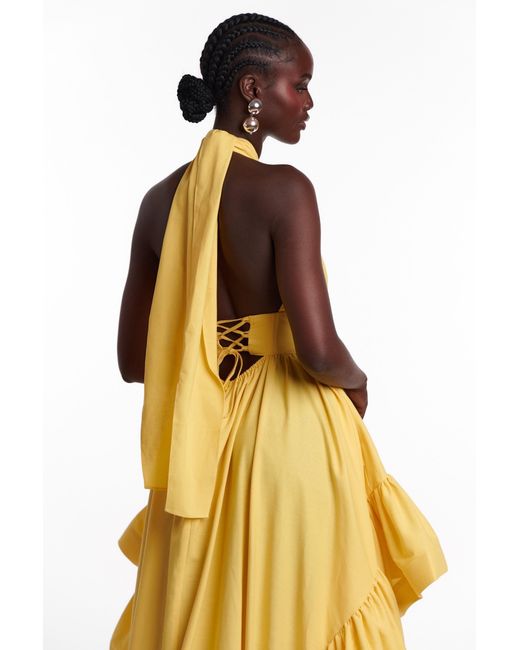 Ofuure Yellow Ima Hi-Low Dress