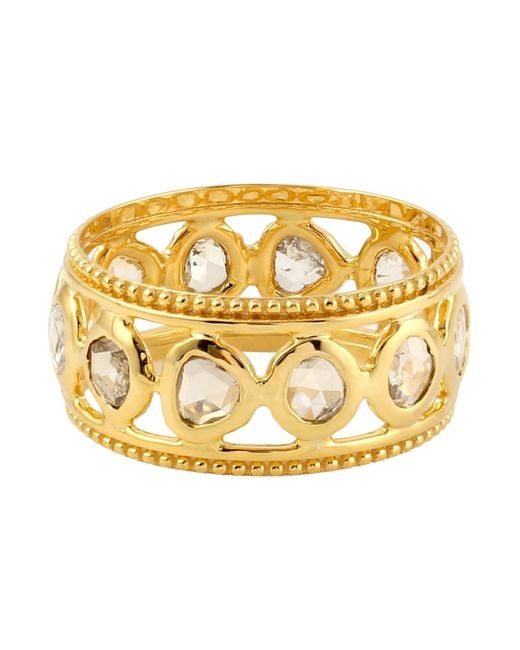 Artisan Metallic Rose Cut Diamond Eternity Band Ring