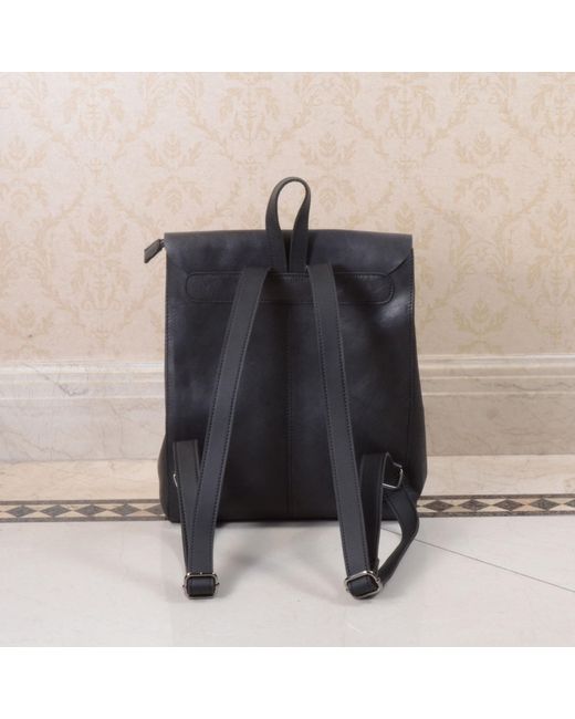 Touri Blue Genuine Leather Slim Backpack