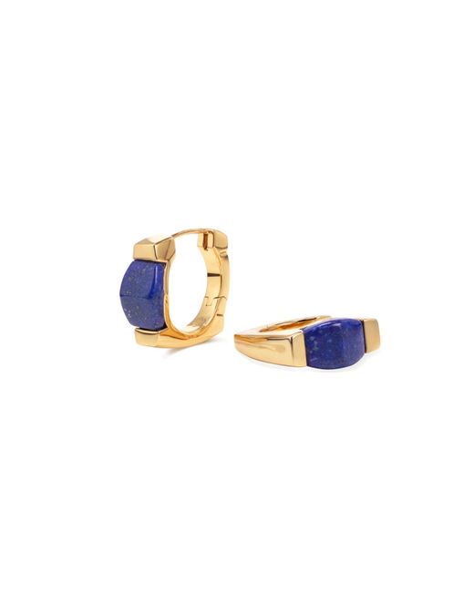 Retro Chic Blue Ishtar Goddess Hoop Earrings