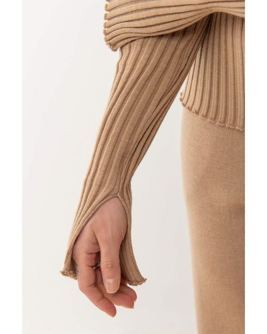 SALANIDA Natural Brera 100% Merino Long-sleeve Top Beige