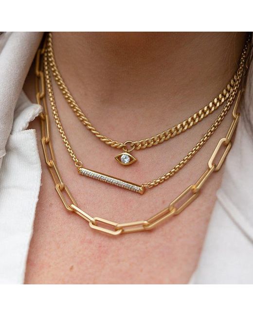 Loni Paul Jewelry Metallic Pave Bar Necklace