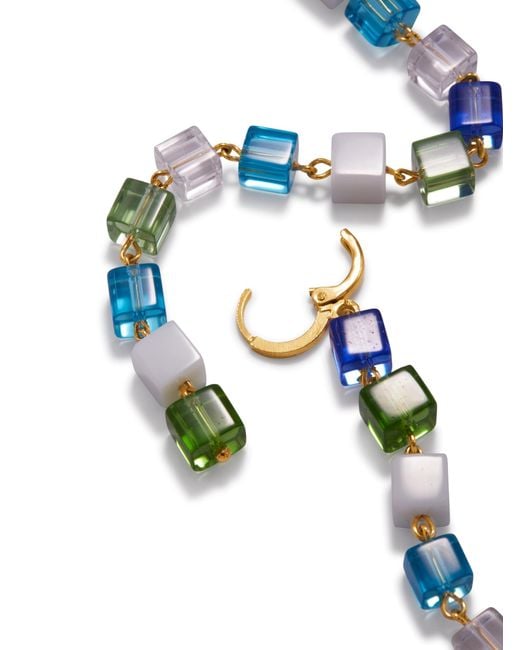 Jaredjamin Blue Hue Building Block Drop Earrings