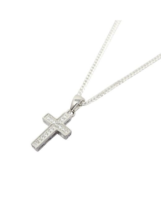 Harfi White Cubic Zirconia Meaningful Cross Pendant Necklace