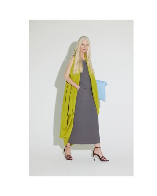 Julia Allert Gray Summer Crinkled Sleeveless Top & Long Skirt Two-Piece Set –