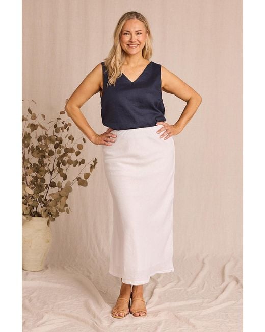 Adrift Clothing Blue Ember Linen Cami