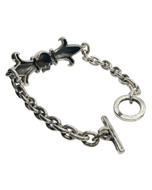Tg-Jewellery by Tamara Gervasio Metallic Reign And Ruin Skull Crest Bracelet Sterling One Of A Kind for men
