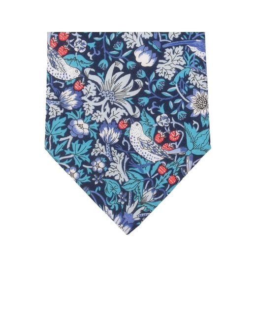 LE COLONEL Blue Liberty Strawberry Thief Tie for men