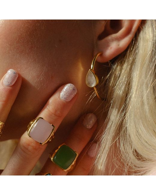 YAA YAA LONDON Yellow 'Happy' Rose Quartz Gemstone Ring