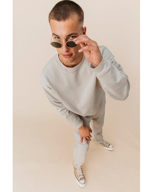 Ocio Leisurewear White Neutrals Oversized Crewneck for men