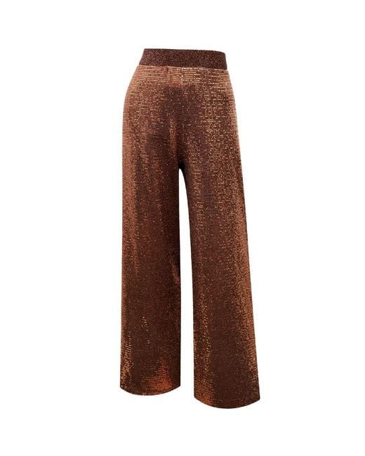 Me & Thee Brown Neutrals Leftfield Copper Sequin Trousers