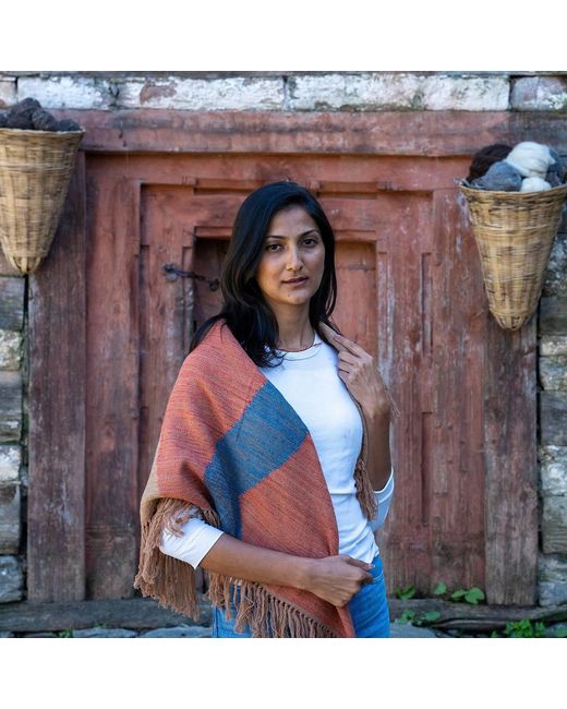 Charkha & Loom Brown Vega Eri Silk & Wool Scarf