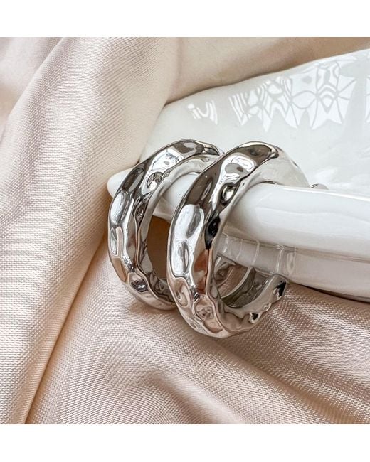 Aaria London Metallic Chateau Hoops