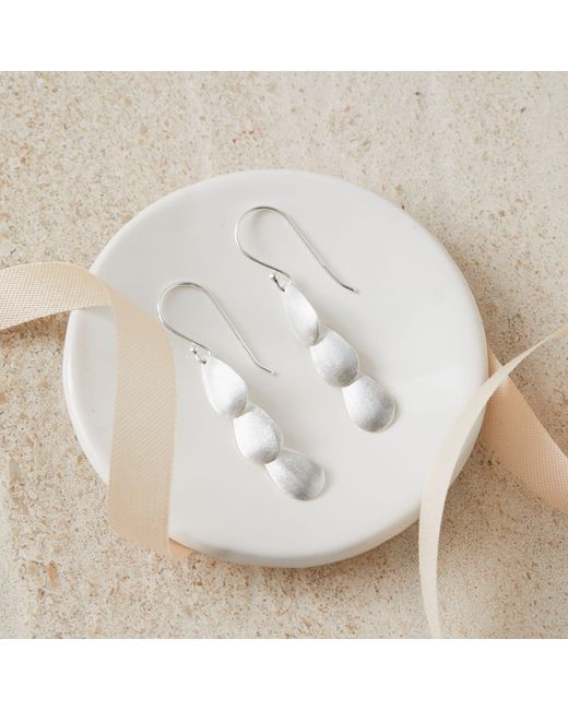 Esterah White Dangle Sterling Earrings